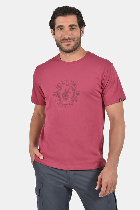 Ανδρικό T-Shirt Άνετη Γραμμή Χρώμα Καρπουζί με Τύπωμα Everbest