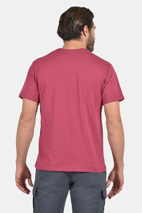 Ανδρικό T-Shirt Άνετη Γραμμή Χρώμα Καρπουζί με Τύπωμα Everbest