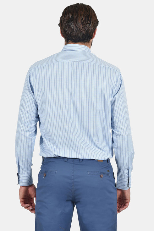 Ανδρικό Πουκάμισο Γαλάζιο Καρό Tweed