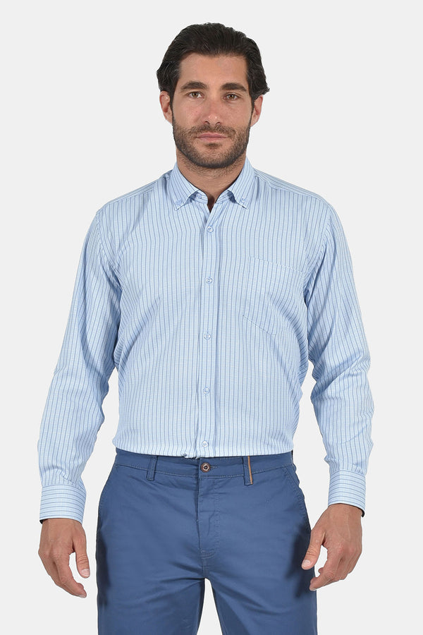 Ανδρικό Πουκάμισο Γαλάζιο Καρό Tweed