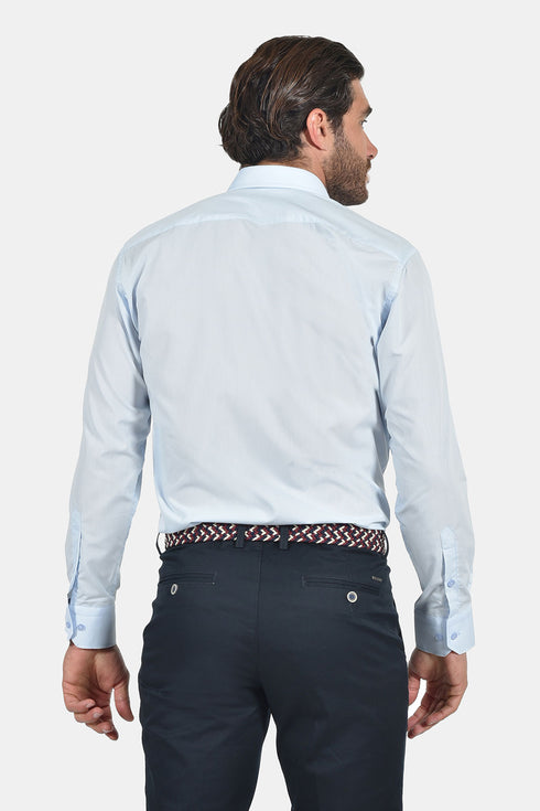 Ανδρικό Πουκάμισο Σιέλ Tweed