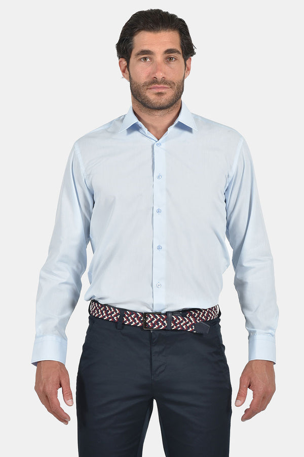 Ανδρικό Πουκάμισο Σιέλ Tweed