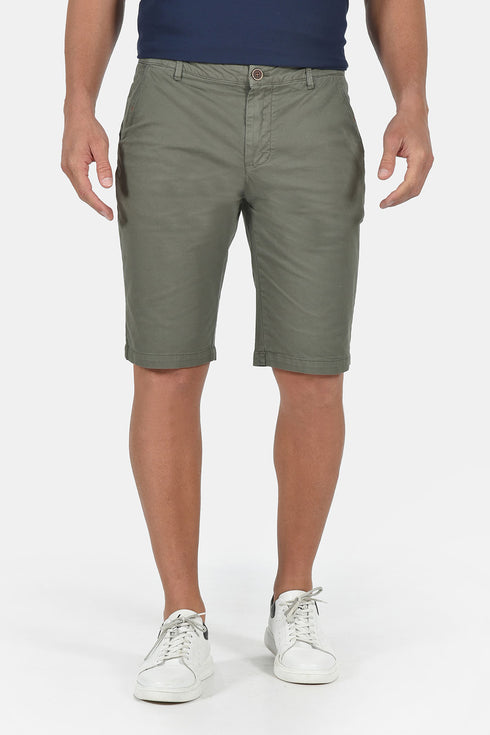 Ανδρική Βερμούδα Chino Λαδί Cotton Green