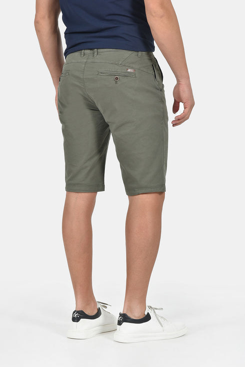 Ανδρική Βερμούδα Chino Λαδί Cotton Green