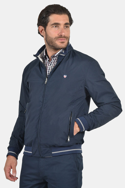 Ανδρικό Ανοιξιάτικο Μπουφάν Διπλής Όψεως Μπλε-Εκρού NYT