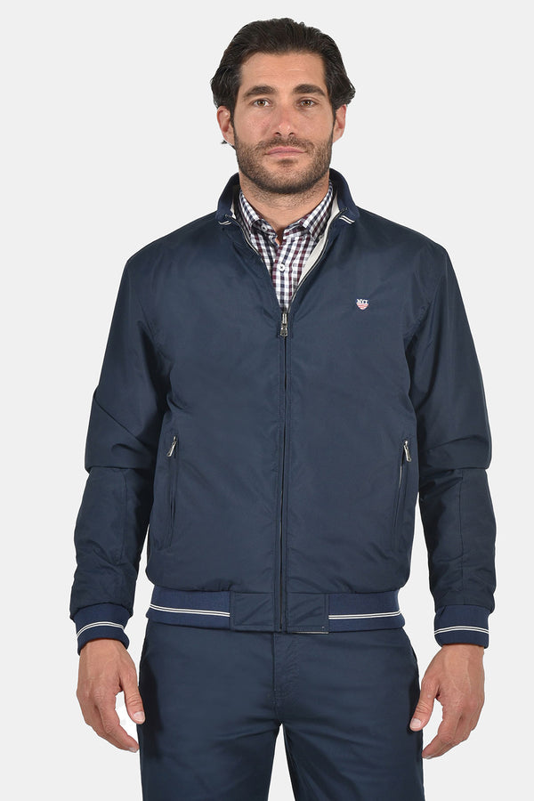 Ανδρικό Ανοιξιάτικο Μπουφάν Διπλής Όψεως Μπλε-Εκρού NYT