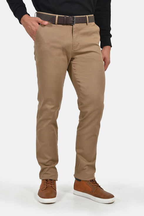 Ανδρικό Παντελόνι Chino Κανονική Γραμμή Μπεζ NYT
