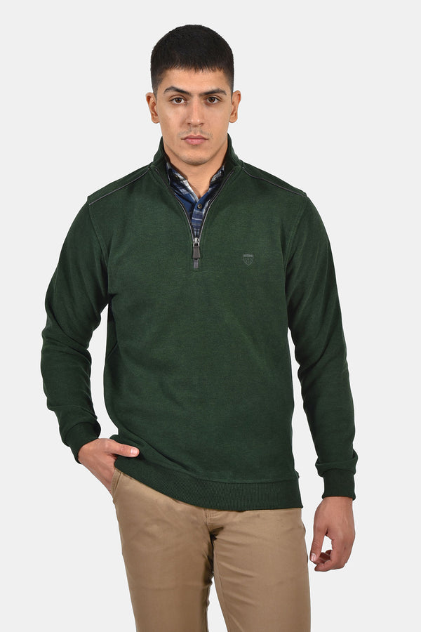 Ανδρική Μπλούζα με Φερμουάρ Χρώμα Πράσινο Lexton
