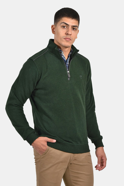 Ανδρική Μπλούζα με Φερμουάρ Χρώμα Πράσινο Lexton