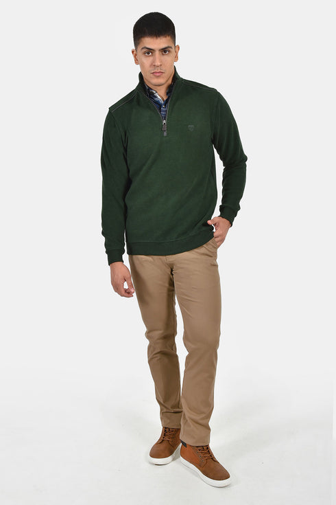 Ανδρική Μπλούζα με Φερμουάρ Χρώμα Πράσινο Lexton