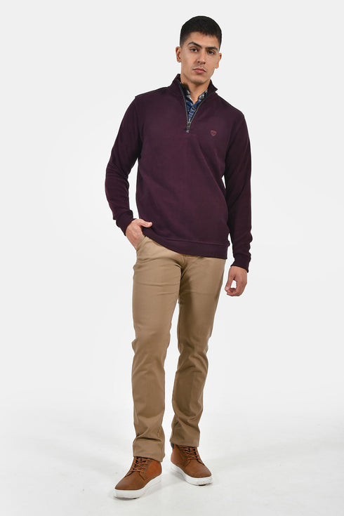 Ανδρική Μπλούζα με Φερμουάρ Μπορντό Lexton
