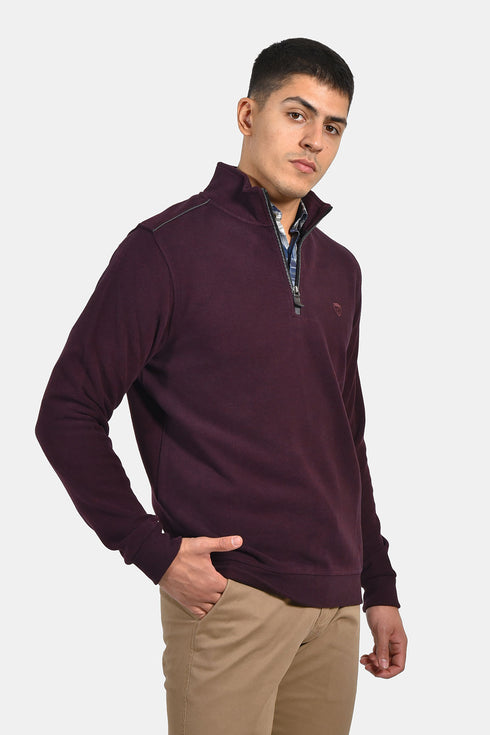 Ανδρική Μπλούζα με Φερμουάρ Μπορντό Lexton