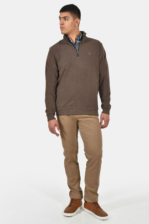 Ανδρική Μπλούζα με Φερμουάρ Μπεζ Lexton