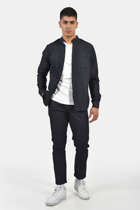 Ανδρικό Τζιν Πουκάμισο με Μάο Γιακά Brand's