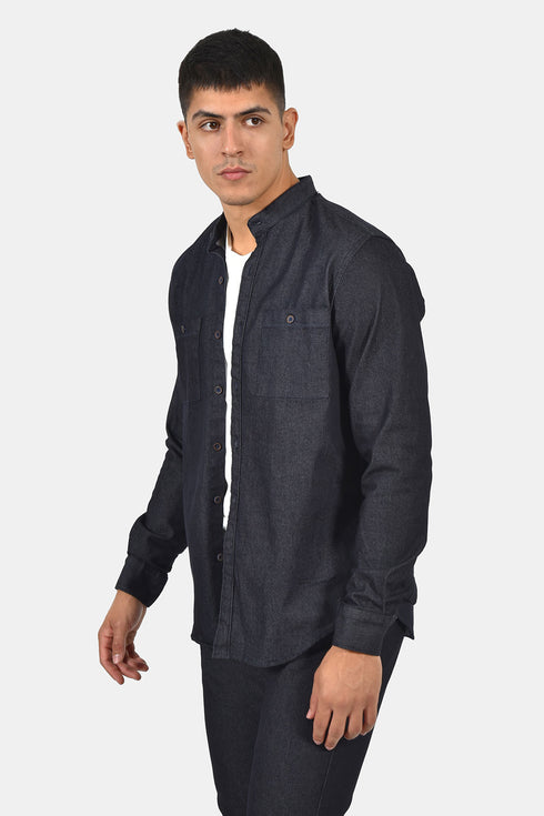 Ανδρικό Τζιν Πουκάμισο με Μάο Γιακά Brand's