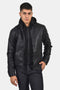 Ανδρικό Μπουφάν Από Vegan Δέρμα Μαύρο Camaro