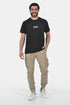 Ανδρικό T-Shirt Άνετη Γραμμή Μαύρο με Τύπωμα Everbest