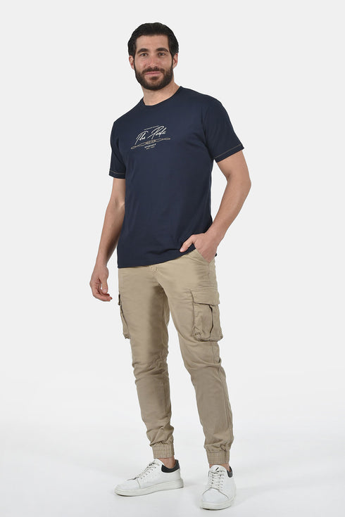 Ανδρικό T-Shirt Άνετη Γραμμή Μπλε με Τύπωμα Everbest