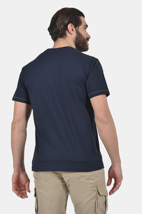 Ανδρικό T-Shirt Άνετη Γραμμή Μπλε με Τύπωμα Everbest