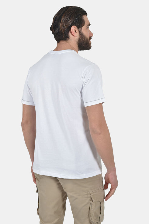 Ανδρικό T-Shirt Άνετη Γραμμή Λευκό με Τύπωμα Everbest