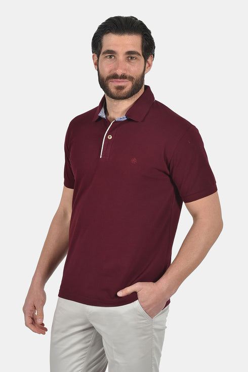 Ανδρικό Μπλουζάκι Πόλο Άνετη Γραμμή Μπορντό Everbest