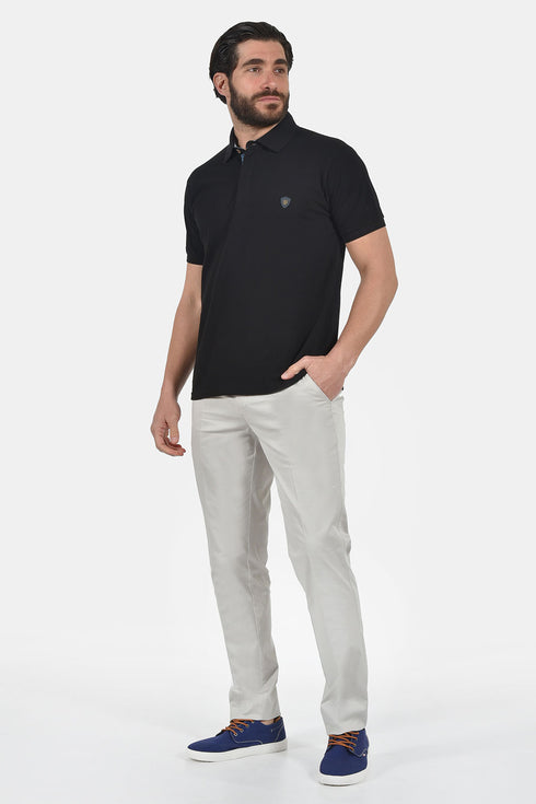 Ανδρικό Μπλουζάκι Πόλο Άνετη Γραμμή Μαύρο Everbest