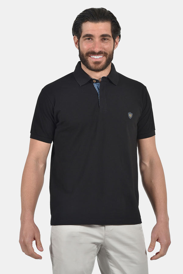 Ανδρικό Μπλουζάκι Πόλο Άνετη Γραμμή Μαύρο Everbest