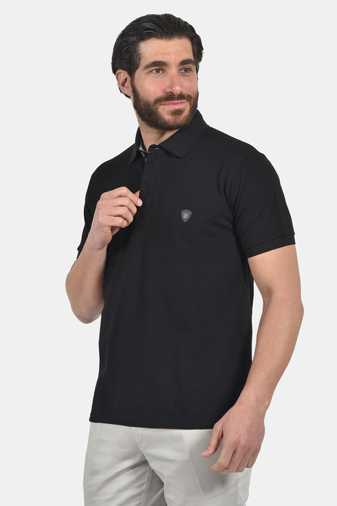 Ανδρικό Μπλουζάκι Πόλο Άνετη Γραμμή Μαύρο Everbest