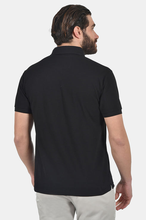 Ανδρικό Μπλουζάκι Πόλο Άνετη Γραμμή Μαύρο Everbest