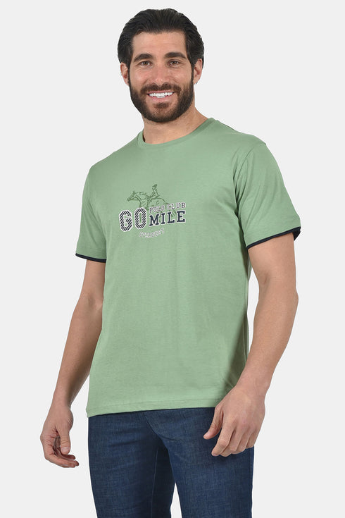 Ανδρικό T-Shirt Άνετη Γραμμή Φυστικί με Τύπωμα Everbest