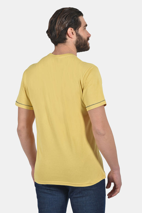 Ανδρικό T-Shirt Άνετη Γραμμή Κίτρινο με Τύπωμα Everbest