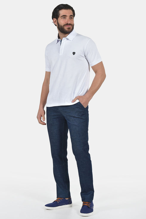 Ανδρικό Μπλουζάκι Πόλο Άνετη Γραμμή Λευκό Everbest