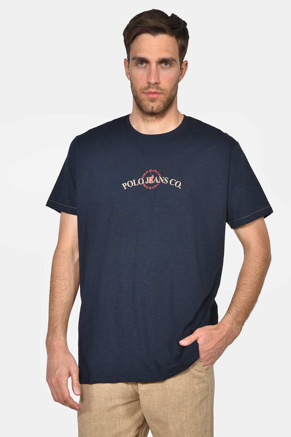 Ανδρικό T-Shirt Φλάμα Άνετη Γραμμή Μπλε Everbest