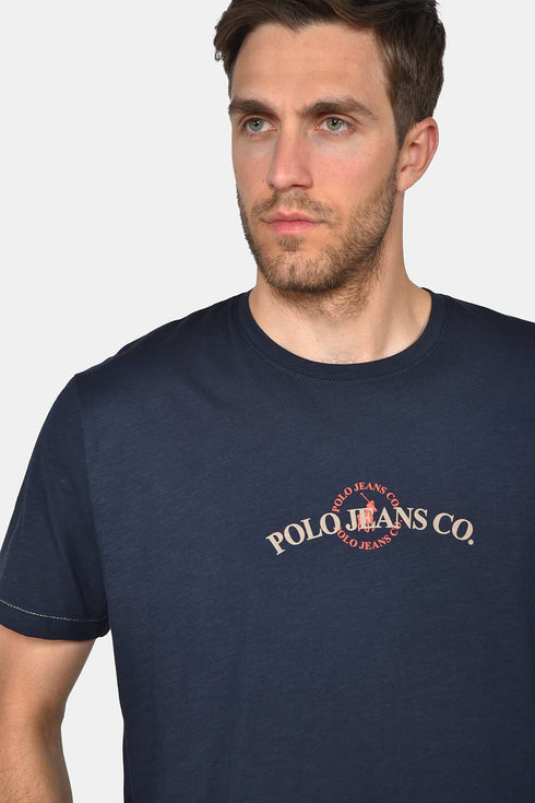 Ανδρικό T-Shirt Φλάμα Άνετη Γραμμή Μπλε Everbest