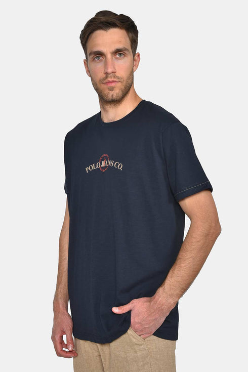 Ανδρικό T-Shirt Φλάμα Άνετη Γραμμή Μπλε Everbest