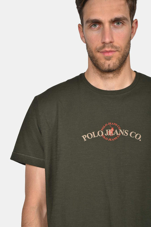 Ανδρικό T-Shirt Φλάμα Άνετη Γραμμή Χακί Everbest