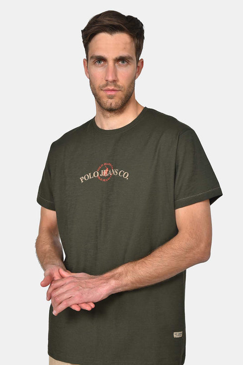 Ανδρικό T-Shirt Φλάμα Άνετη Γραμμή Χακί Everbest
