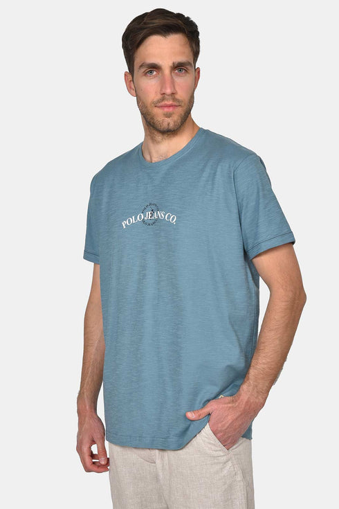 Ανδρικό T-Shirt Φλάμα Άνετη Γραμμή Ραφ Everbest