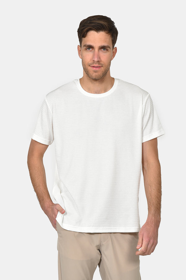 Ανδρικό T-Shirt με Ανάγλυφη Υφή Χρώμα Εκρού Everbest