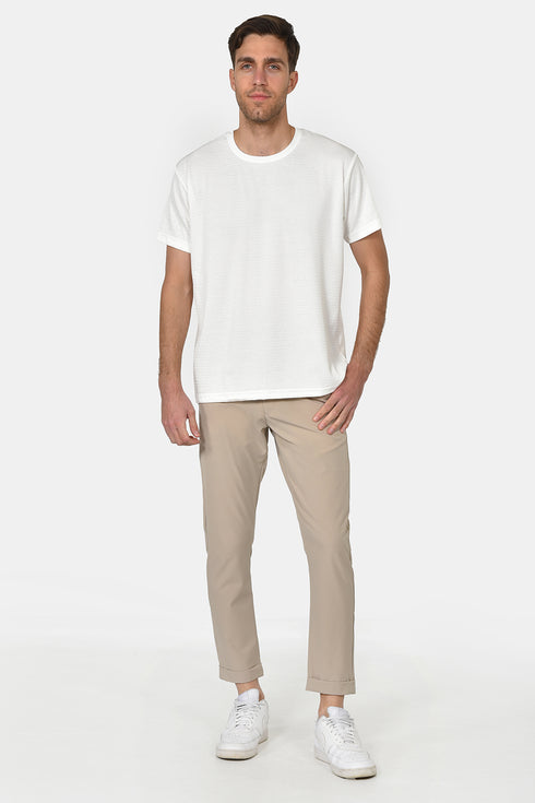 Ανδρικό Παντελόνι Chino με Λάστιχο στη Μέση Μπεζ Brand's