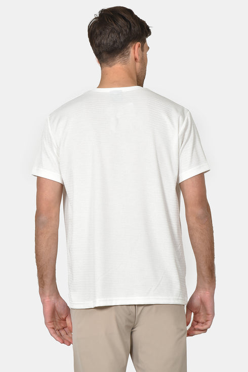 Ανδρικό T-Shirt με Ανάγλυφη Υφή Χρώμα Εκρού Everbest