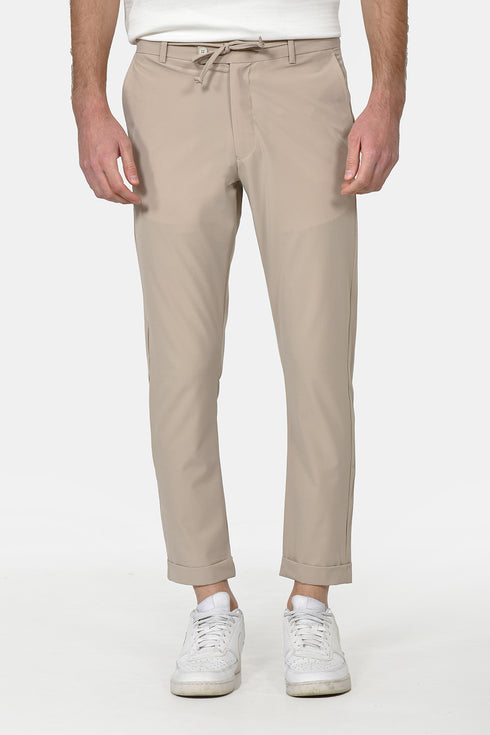 Ανδρικό Παντελόνι Chino με Λάστιχο στη Μέση Μπεζ Brand's
