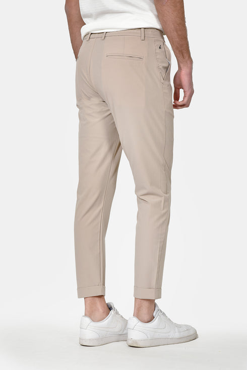 Ανδρικό Παντελόνι Chino με Λάστιχο στη Μέση Μπεζ Brand's