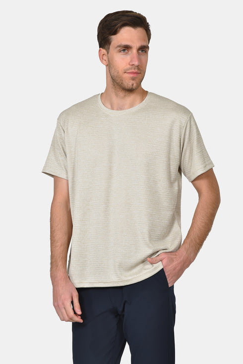 Ανδρικό T-Shirt με Ανάγλυφη Υφή Χρώμα Μπεζ Everbest