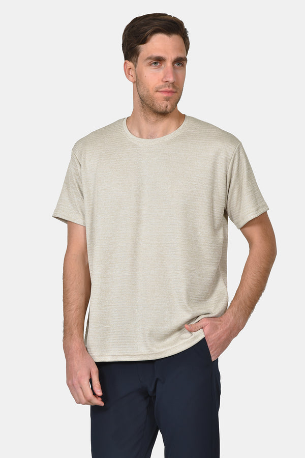 Ανδρικό T-Shirt με Ανάγλυφη Υφή Χρώμα Μπεζ Everbest