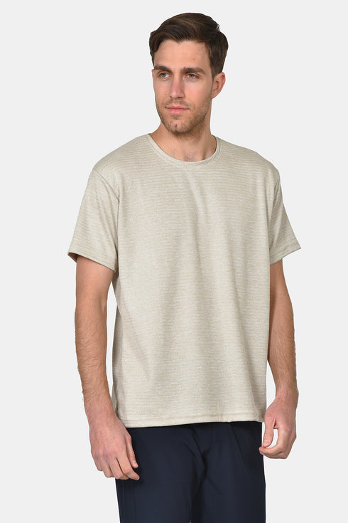 Ανδρικό T-Shirt με Ανάγλυφη Υφή Χρώμα Μπεζ Everbest