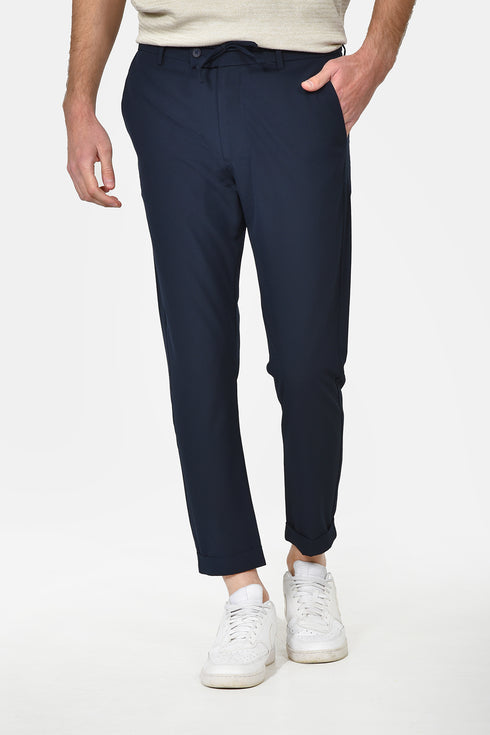 Ανδρικό Παντελόνι Chino με Λάστιχο στη Μέση Μπλε Brand's