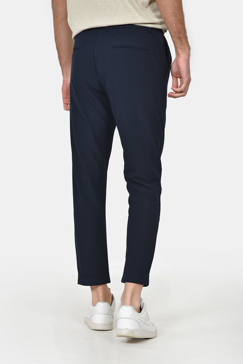 Ανδρικό Παντελόνι Chino με Λάστιχο στη Μέση Μπλε Brand's