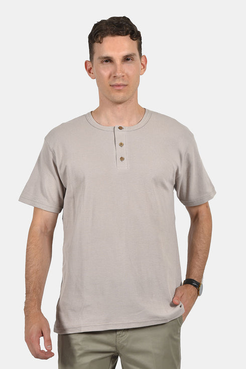 Ανδρική Μπλούζα Ριπ Μπεζ με Κουμπάκια Everbest