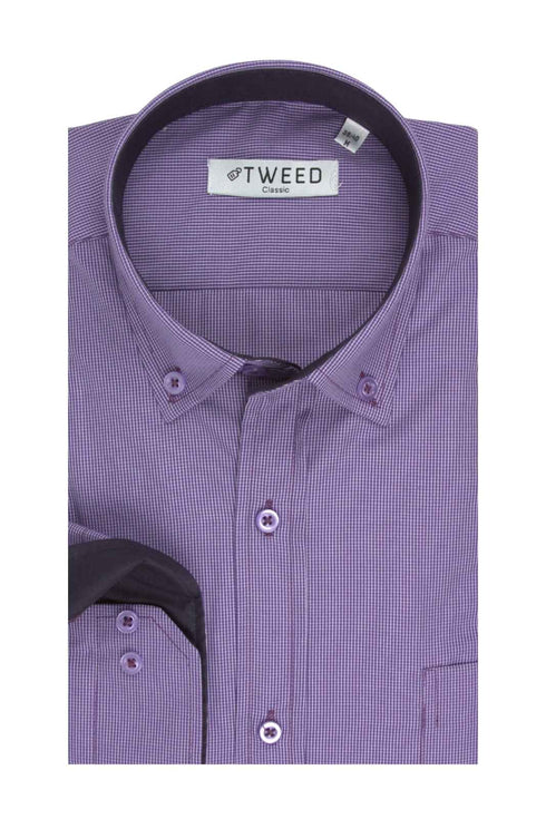 Ανδρικό Πουκάμισο Μοβ Tweed